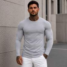 Men's Thermal Shirt Second Skin UV Protection Thermal Blouse - Grey - View 6