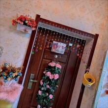 Crystal Beaded Curtain, Multicolor Hanging Door Decoration With Acrylic Balls, Rainbow String Room Divider - Clear Pink Blue Yellow Silver - View 2