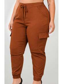Women's Plus Size Cargo Jogger Pants G1 To G3 – Comfort And Style - Terracotta - View 9