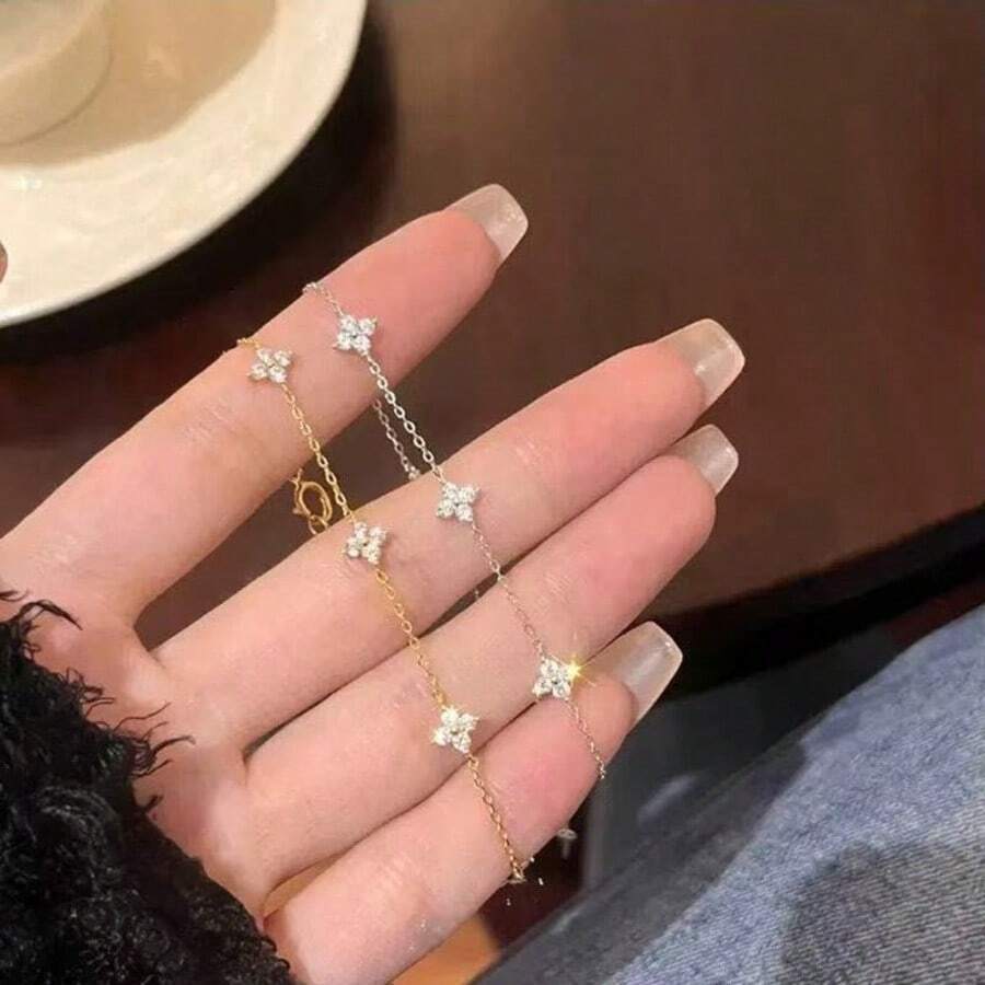 女性用滿天星手鍊 Ins 小眾設計 新款熱銷款 閨蜜項鍊 女孩生日禮物 - 四葉草項鍊 - 查看 1