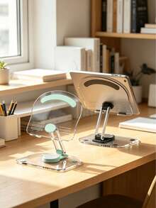 1pc Acrylic Tablet Phone Stand, Cute And Practical, 360° Rotating, Foldable And Portable, Tablet Holder, Laptop Desktop Support Stand, Multi-Functional Cooling Stand, Foldable Support Stand, Adjustable Height Phone Stand Reading Rack, Random Color - A - View 13