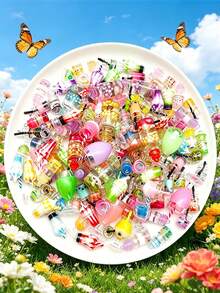 10/20/30/50/100 pièces Ensemble de fournitures de bijoux multicolores et vibrants pour crème glacée et bubble tea - Pendentifs en résine colorés, convenant pour la création de bijoux, porte-clés et artisanat - Designs durables et accrocheurs, accessoires pour colliers, boucles d'oreilles, cadeaux, confection de bijoux - Pendentif bouteille - Voir 3