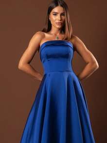 Elegant Strapless Graduation Party Dress Code 110 - Royal Blue - View 4
