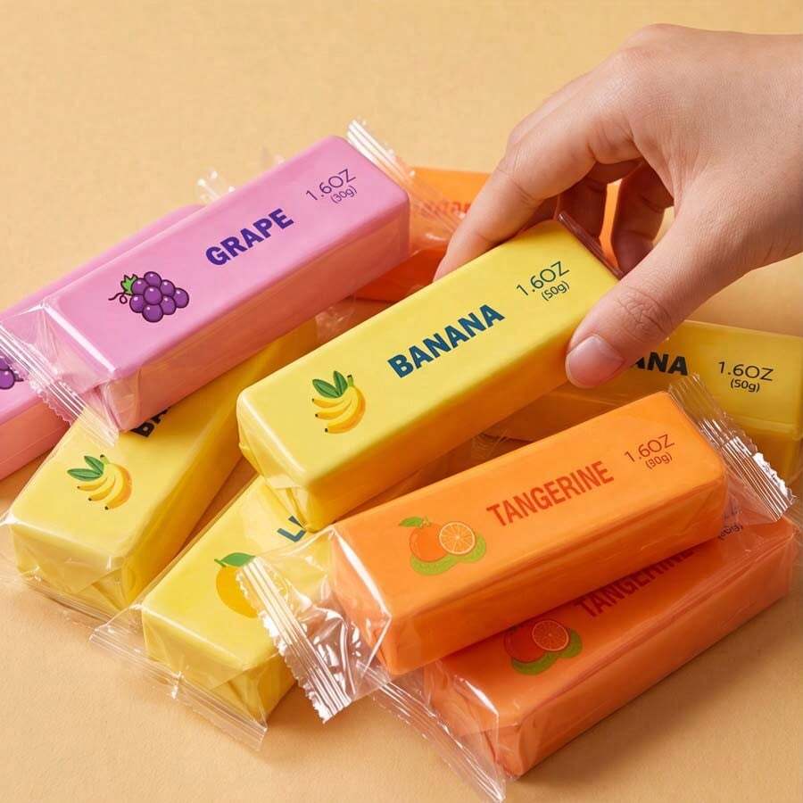1pc New Fruit Series Mini Butter Stick Squishy Toy, Soft Elastic PU Slow Rebound Stress Ball, Portable Hand Squeeze Decompression Toy, Pocket-Sized Cute Stress Relief Toy, Suitable For Daily Anxiety Release And Leisure Play