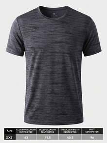 Men's Quick-Dry Breathable Short Sleeve Crew Neck Colorblock Sports T-Shirt, Suitable For Gym Workout, Running, Fitness And Casual Wear - Grey - View 19