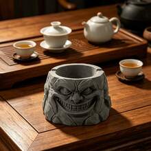 1pc Personalized Ghost Face Ashtray, Unique Carved Design, High-Quality Plastic Material, Tea Room Display, Study Decoration, Living Room Use, For Smokers, Home Decor Enthusiasts, New Year, Father's Day, Friends Gathering Gift, Creative Ornament - A - View 5