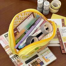 San-X Rilakkuma New Cute Relaxed Bear Pencil Case, Ins-Style Cute Girl Student Makeup Bag, Large Capacity Stationery Storage - Multicolor - View 5