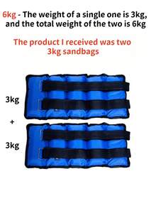 2pcs/1 Pair Strength Training Wrist & Ankle Sandbags, 1-6KG Optional Weight [Product Weight Refers To Total Weight Of Two Sandbags! For Example: 1kg = Two 0.5kg Sandbags, 2kg = Two 1kg Sandbags] - Blue - View 16