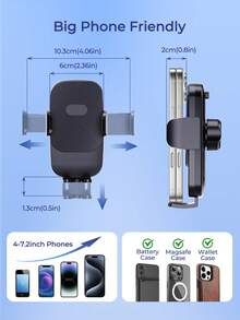 REMAX Soporte para teléfono de coche Univer para teléfonos de 4-7.2 pulgadas - Negro - Ver 7