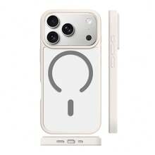 Miniso MagSafe Magnetic Charging Is Compatible With IPhone 17/17 Pro/17 Pro Max/17 Air/16 Pro Max/15 Pro/15 Pro Max/14/13/15 Pro/12 Pro/16 Plus. Simple Transparent Protective Case, Compatible With Apple. - White - View 3