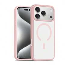 Miniso Magsafe磁吸充電適用於iphone17/17pro/17promax/17air/16promax/15pro/15promax/14/13/15pro/12pro/16plus簡約透明保護套相容apple - 粉色 - 查看 4