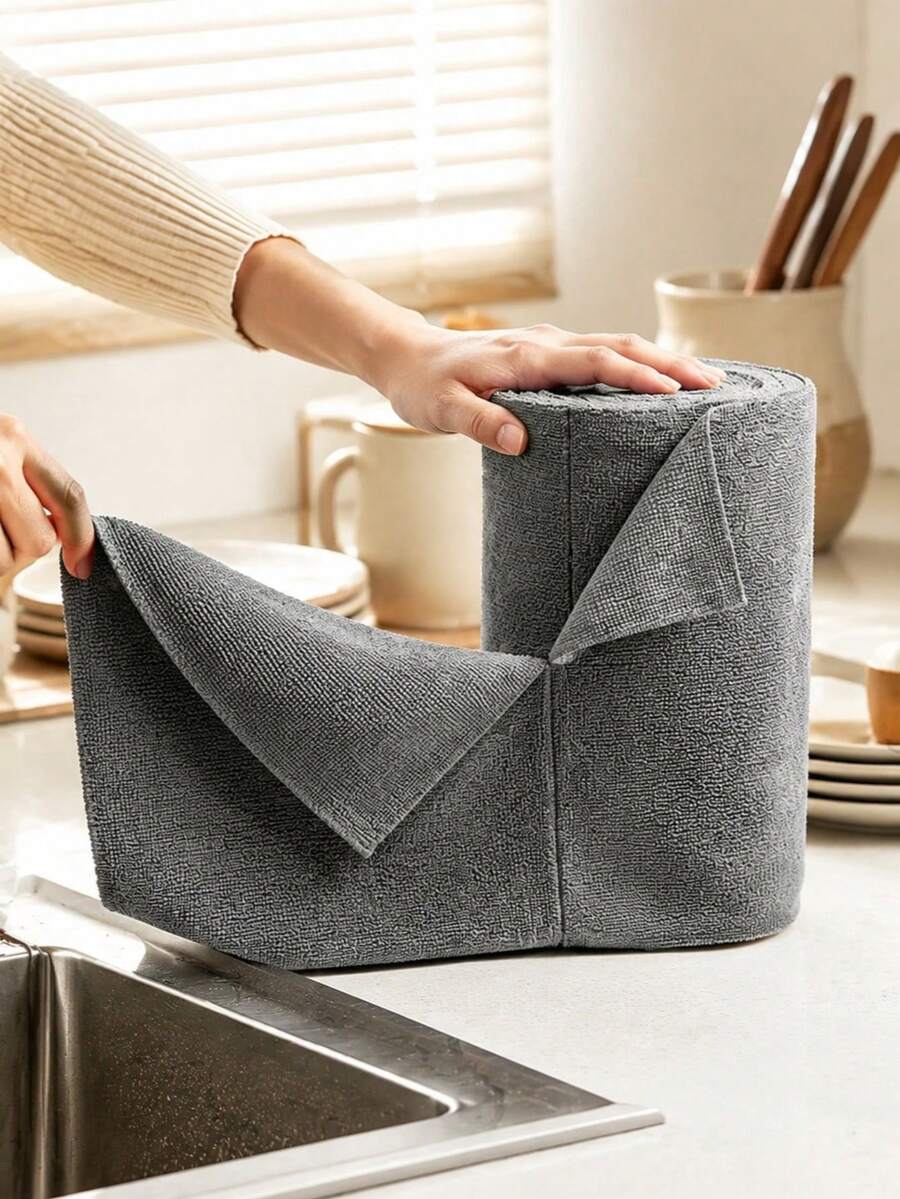 1 Roll Of 20 Reusable Cleaning Wipes, 4 Meters Total Length, Multi-Purpose Towel Substitute For Living Room, Bedroom, Kitchen Cleaning