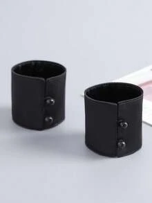 1對新款個性化極簡可拆卸假袖口女款，裝飾性襯衫袖口附珍珠鈕扣 - 彩色 - 查看 6
