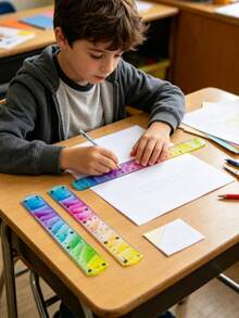 1pc Soft Plastic Rainbow Rulers 15/20/30cm Flexible Ruler For Precision Measurement, Drawing And School Office Supplies - Multicolor - View 11