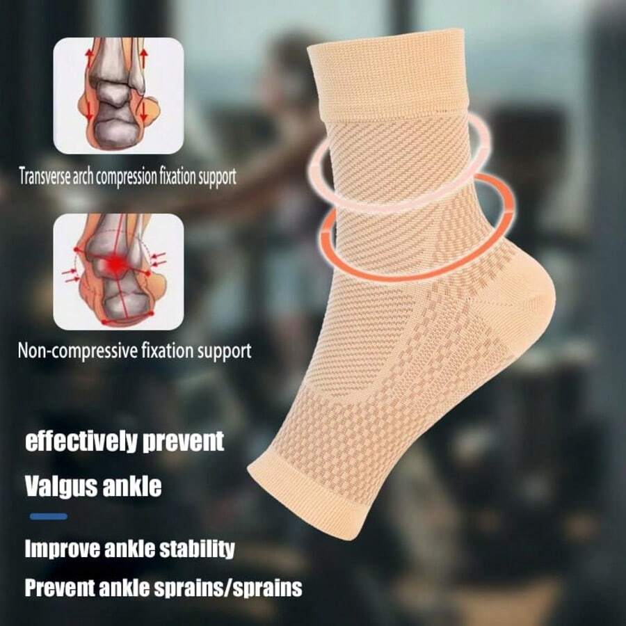 1 Pair Compression Ankle Support Sleeve, 20-30mmHg Foot Compression Sleeve, Provides Ankle/Heel Support, Promotes Blood Circulation, Fitness Accessory, Suitable For Multiple Sports, Breathable Elastic Ankle Support Sock, Used For Sports Sprain Protection, Effectively Protects Your Ankle, Lightweight And Breathable, Enhances Your Performance During Exercise