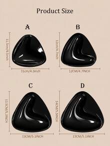 1 Par de Almofadas de Sutiã Autoadesivas Dupla Face Pretas, Inserções Triangulares Respiráveis e À Prova d'Água com Efeito Push-Up, Almofadas Invisíveis Reutilizáveis para Maiô Bikini - Preto - Visão 9