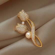 Luxury Lapel Brooch, Hollow Butterfly Pendant & Faux Pearl Floral Style, Zinc Alloy Material With Secure Clasp, Suitable For Coats, Sweaters, Suits And Cheongsams, Perfect Gift - Multicolor - View 16