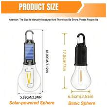 2PCs USB Portable Bulb, Super Bright Rechargeable Lantern Bulb, Hanging Light For Indoor & Outdoor, Ideal For Camping, Hiking, Backpacking And Power Outages - Multicolor - View 4