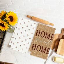 2 Stück Milchtee-Erdton Blumen HOME Warm Slogan Minimalist Rot Blumen Muster Küchentücher Geschirrtücher 15.75*23.62in(40*60cm) Ultra-Fein Mikrofaser Polyester Material Modern Weich Geschirrtücher Küchentücher, Geschirrtücher, Handtücher, Geschirrtücher, Heimdekoration, Küchendekoration Handtücher Küchenzubehör Maschinenwaschbar Reinigungsartikel Geeignet für Restaurant Küche Badezimmer Heimdekoration und Geschenke Alle Jahreszeiten - Verschiedenfarbig - Übersicht 7