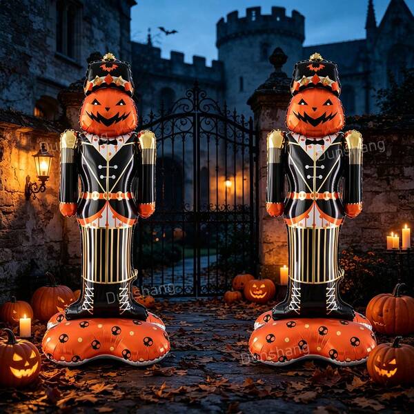 1/2 Pcs Halloween Pumpkin Foil Balloon - Butternut Squash Guard Balloon, Perfect For Spooky Party Decoration, Trick Or Treat, Haunted House, Halloween Party Supplies