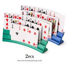 1pc/2pcs/4pcs Poker Card Holder, Curved Design Hands-Free Card Stand, Suitable For Elderly And Arthritis Patients, Stackable Plastic Card Storage Rack, Ideal For Family Game Night Party Card Games - View 24