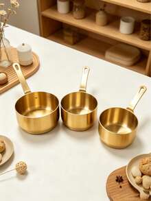 6pcs Stainless Steel Sauce Cups With Handle, Durable Multi-Functional Tableware. Suitable For Dipping Sauces, Gravies, And Baking Ingredients. Enhances Dining Elegance; A Great Practical Gift For Home Cooking Enthusiasts. 1pc/2pcs - Gold - View 7