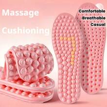 Comfortable Massage Insoles, Shock-Absorbing Soft & Bouncy Cushioning Anti-Odor Breathable Non-Fatiguing Insoles For Men & Women, Sports Shoes Casual Shoes Insoles | No Fatigue During Long Standing And Walking | Soft Cushioning, Comfortable Support | Breathable & Moisture-Wicking | Suitable For Sports Shoes, Casual Shoes And Work Shoes - Multicolor - View 1