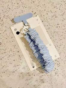 1件 Ins 格紋網格手機掛繩彈性腕帶 防丟 CCD 鑰匙圈吊飾 女孩適用 - 彩色 - 查看 8
