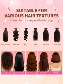 Wig Spray For Synthetic And Natural Hair Wigs, No-Rinse Conditioner, 2-In-1 Conditioner And Detangler Moisturizer, Hydrating And Nourishing Synthetic Wigs, Easy To Comb, Halloween - Continent - View 3