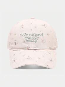 Korean Style Personalized Floral Embroidered Baseball Cap, Unisex Fashion Letter Baseball Cap, Spring Summer Casual Sun Protection Curved Brim Cap - Multicolor - View 7