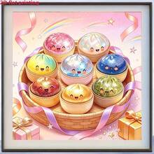 New Arrival: Cute Dumpling Diamond Painting, Adult Diamond Painting Mosaic Craft, Full Round Diamond Painting Product. Stress Relief And Easy To Match, Suitable For Desktop Decoration And Dining Table Decoration, Handmade Kit, Unique Home Design - round diamond - View 3