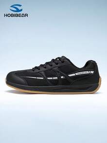 HOBIBEAR Comfortable Sports Shoes For All Seasons, Men's Athletic Shoes, Breathable Casual Sneakers, Rubber Sole, Lace-Up Design, Suitable For Various Occasions, Classic Style, Suitable For Business And Streetwear, White And Blue - Black - View 3