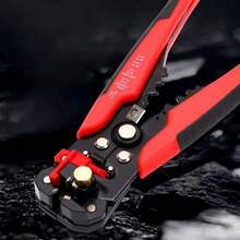 Multifunctional Cable Crimping And Stripping Tool - Automatic Wire Cutter And Stripper, Suitable For Electrical Work, Black - A-Red Black - View 1