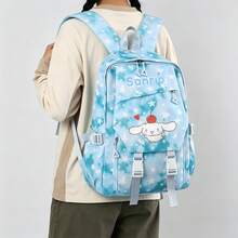 Miniso Blue Tie Dye White Star Cherry Heart Cinnamoroll 3Pcs Backpack Set For Campus Short Trip Outdoor Walking Vacation Shopping Daily School Use - Blue - View 3