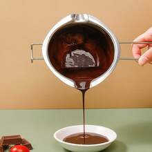 Stainless Steel Chocolate Melting Pot, Dual Nozzle Heat-Resistant Handle, For Melting Chocolate, Candy And Candle Making. Dual Pot Stainless Steel Pot, Separated Heating From Water, Melting Pot, Wax Pot, Baking Pot - Multicolor - View 10