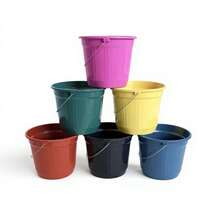 Kit 10 Baldes 5 Litros Plásticos Alça Reforçada  Coloridos Pequenos Lavanderia Limpeza - Multicolorido - Visão 4