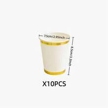10/20/30/40/50pcs Elegant Gold Foil Rim Paper Cups, Suitable For Hot And Cold Drinks, Perfect For Parties, Picnics, Travel And Various Occasions, Ideal For Any Occasion And Birthday Celebrations - Multicolor - View 16