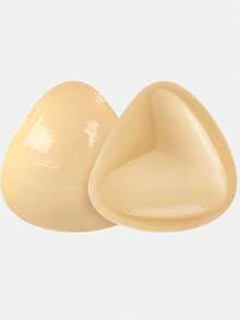 vfvQueen 1 Pair Double-Sided Adhesive Bra Pads, Push-Up Adhesive Bra Pads, Reusable Bikini Bra Pads - Khaki - View 8