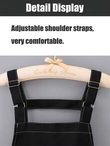 Premium Canvas Kitchen Apron, Cooking Apron, Adjustable Double Shoulder Straps, Unisex, With 2 Large Pockets And 1 Small Pocket, Suitable For Chef Cooking, Gardening, BBQ, Cafe, Painting, Baking, Hairdressing, Nail Art - A - View 4