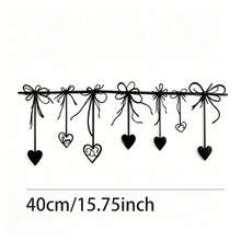 Metal Wall Art, Romantic Heart And Bow Design, Perfect For Hanging In Bedroom Or Entryway, Ideal Choice For Love-Themed Decor, Also A Great Gift For Valentine's Day - A - View 2