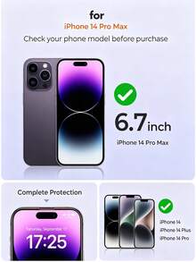 2片裝防刮鋼化玻璃螢幕保護貼，高清晰透明，相容 Apple 機型 18 Pro、18 Pro Max、17 Pro Max、17、17 Pro、16 Pro Max、16、16 Pro、16 Plus、15 Pro Max、14 Pro Max、14、13、12、11 Pro Max，防爆防碎防刮防水 - 無色 - 查看 8