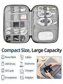 Travel Electronic Organizer Bag, Portable Cable Storage Pouch, Suitable For Storing Electronic Accessories, Data Cables, Phones, Watches, Watch Bands, Chargers, USB Flash Drives,Back To School - Multicolor - View 9