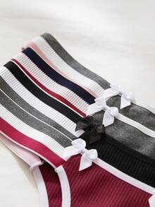 Kit 5 Calcinha Tanga Elástico Conforto Sensual Feminina Fio - Multicolorido - Visão 4