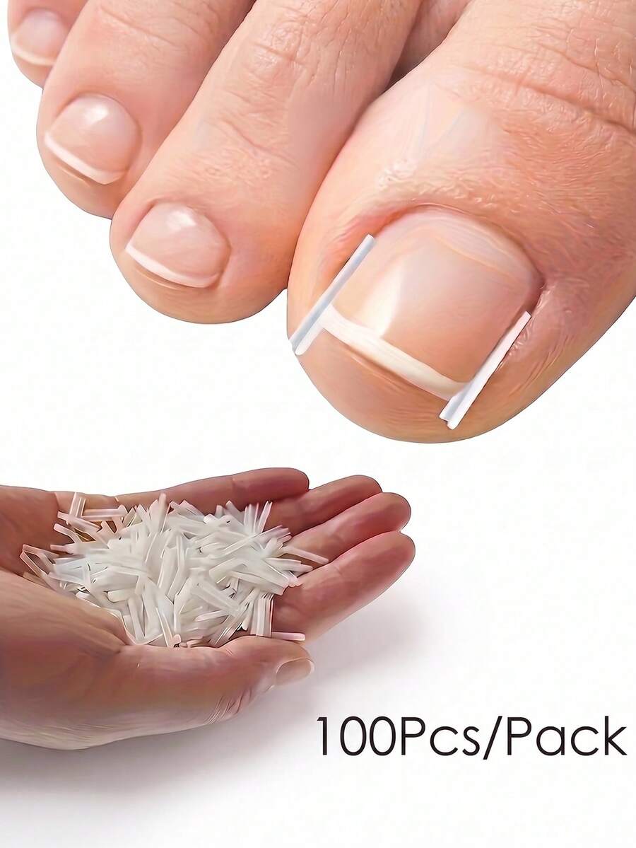 Juego de 100/50 piezas de tiras y almohadillas de corrección de uñas encarnadas, transparentes e inodoras, herramientas profesionales para el cuidado de los pies