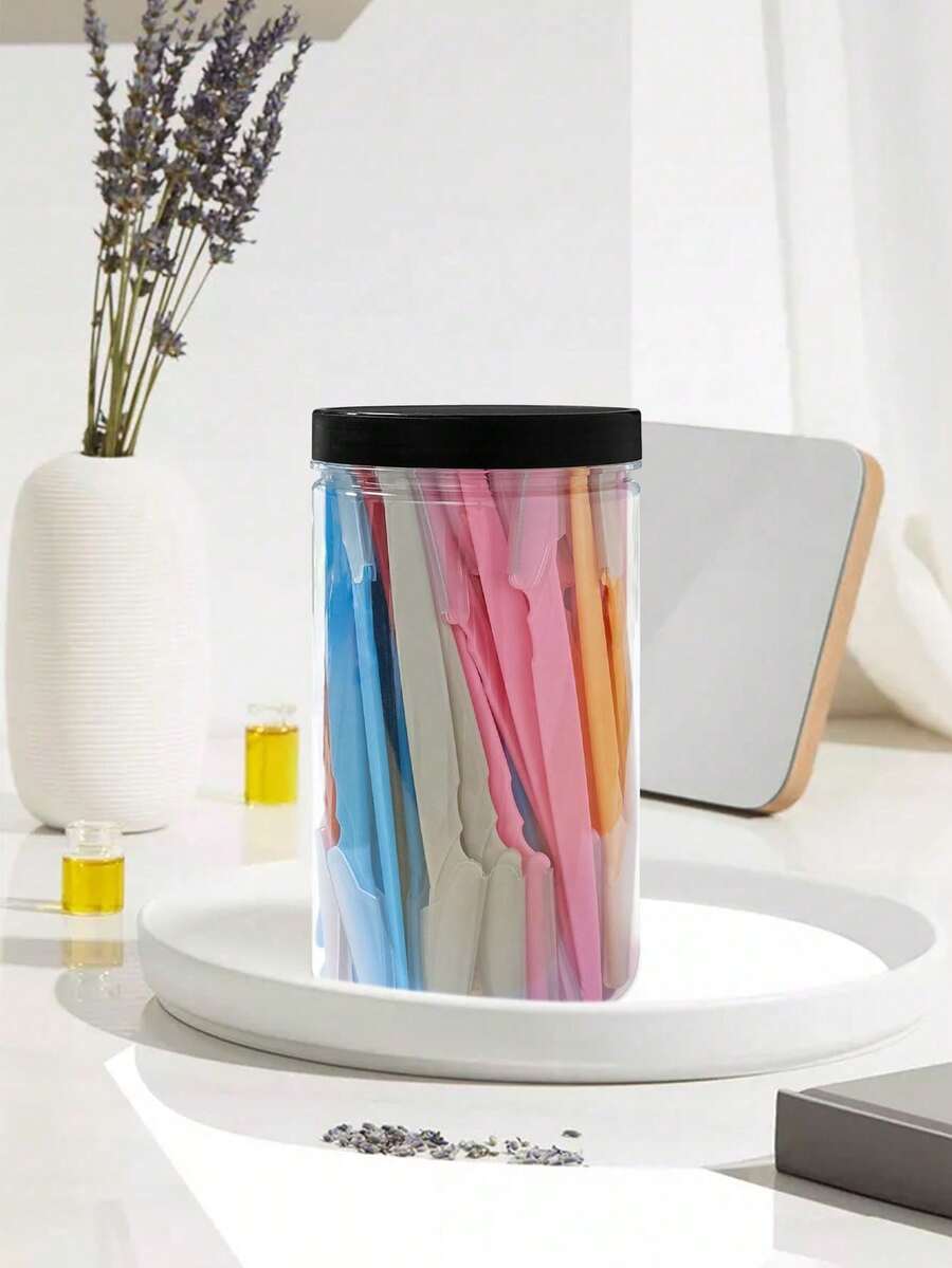 30/24/20/12/6/3/1件多功能眉毛修剪器 多功能刮毛工具 除毛工具 女用臉部美容刮毛器，附防水透明化妝包，適合女性旅行用眉毛修剪刮毛器，去除多餘毛髮使肌膚光滑，塑膠修眉刮毛器附蓋，適用於美髮沙龍美容旅行必需品，可用於眉毛、身體與臉部