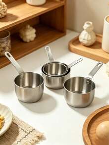 6pcs Stainless Steel Sauce Cups With Handle, Durable Multi-Functional Tableware. Suitable For Dipping Sauces, Gravies, And Baking Ingredients. Enhances Dining Elegance; A Great Practical Gift For Home Cooking Enthusiasts. 1pc/2pcs - Silver - View 5