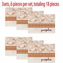Autumn Harvest Festival Pumpkin Maple Leaf Wreath Heat-Insulated Placemats, Hello Autumn Thanksgiving Linen Placemats, Stain-Resistant Placemats, Suitable For Home Dining Room And Restaurant, Table Decor, Home Supplies 4pcs/6pcs/18pcs - Multicolor - View 8
