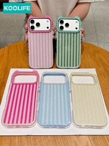KOOLIFE Fashion Striped Glitter Rhinestone Kitty Cat Shaped Apple Phone Case, 3-In-1 Full Coverage, Shockproof, Anti-Collision Protective Case, Compatible With IPhone 17 Pro Max/16/15/14/13 Pro Max/17 Pro/17/15 Pro/16 Pro/14 Pro/13 Pro/16 Pro Max/15 Pro Max/13, 14/15/16 Plus, Suitable For Daily Wear And Matching, Gift Choice For Couples And Holidays - Light Blue and White Striped Glitter - View 7
