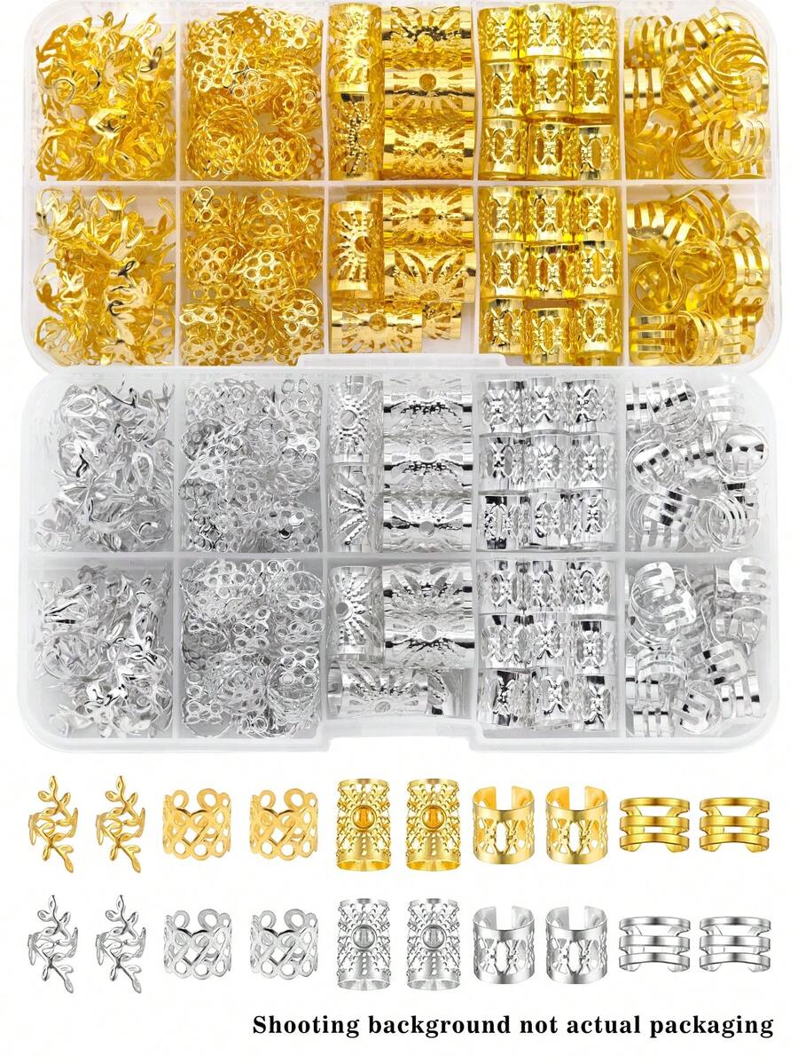200個空心圓形髮飾，適合女性與女孩，可用於編髮與DIY髮型設計