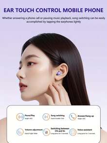 Mini Bean Sleep TWS Bluetooth Earbuds, Zero-Pressure In-Ear Headphones For Side Sleeping, High-Fidelity Deep Bass, Touch Control, LED Battery Display, Type-C Fast Charging, Macaron Color Couple Gift Earphones - View 7